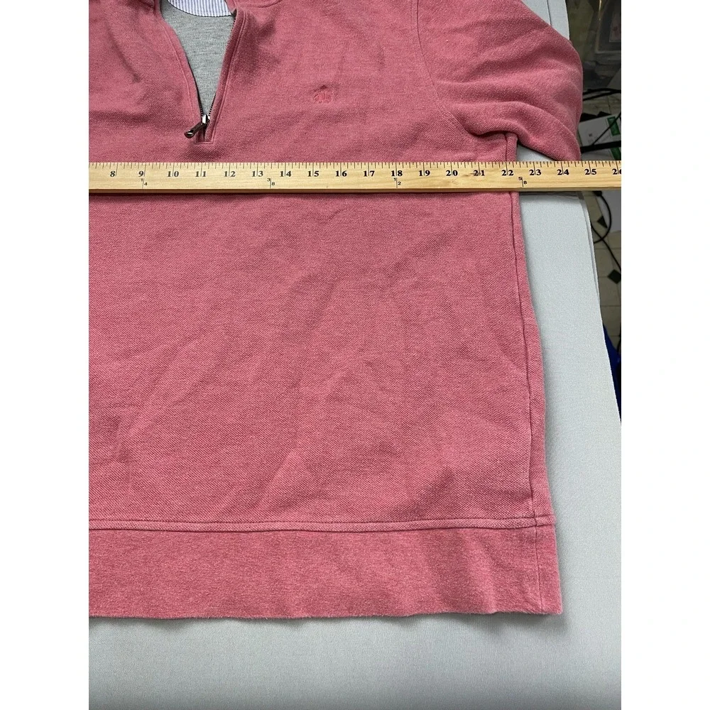 Brooks Brothers Mens Pullover Large Pink 1/4 Zip Long Sleeve Preppy Golf Coastal